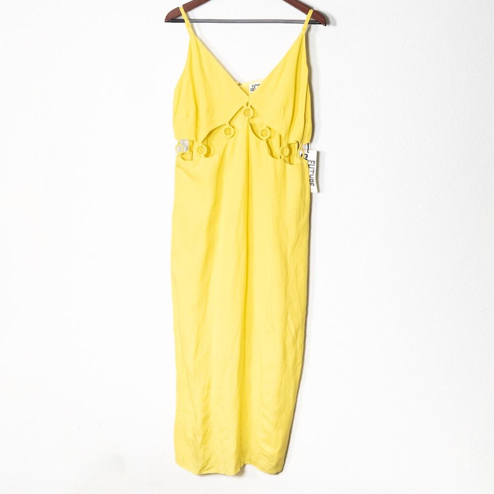 Future Collective Butter Yellow Midi Dress Juniors 17 Boho Resortwear